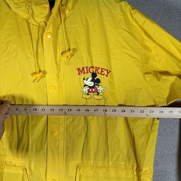 VNTG The Disney Catalog One Size Fits Most Yellow Rain Coat Packable MickeyMouse - Picture 6 of 14